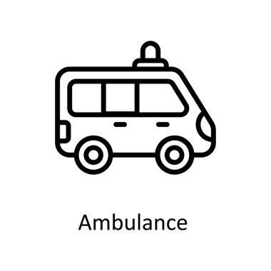 Ambulans vektör ana hatları simge biçimi illüstrasyonu. EPS 10 Dosyası
