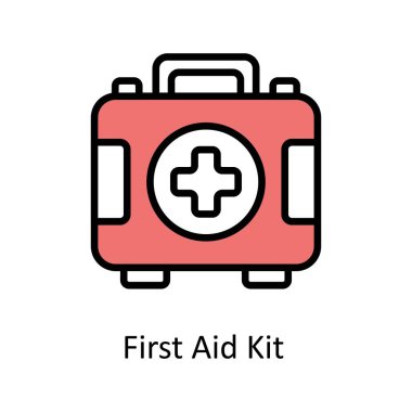 İlk Yardım Kiti vektörü ana hatları simge biçimi illüstrasyonunu doldurdu. EPS 10 Dosyası