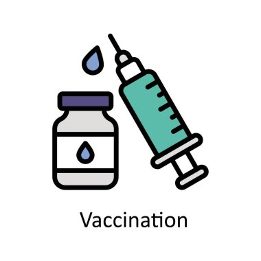 Aşılama vektörü ana hatları simge biçimi illüstrasyonunu doldurdu. EPS 10 Dosyası