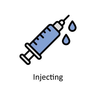 Enjekte edilen vektör ana hatlar simgesi biçimi illüstrasyonu. EPS 10 Dosyası