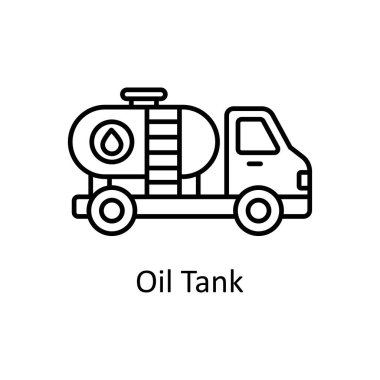 Petrol Tankı vektör ana hatları simge tasarımı illüstrasyonu. Beyaz arkaplan EPS 10 Dosyasında birim simgesi üretiliyor