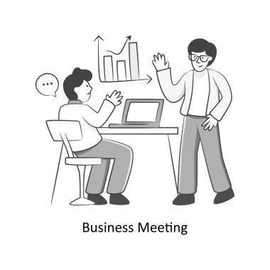 İş Buluşma Düz Tasarım Vektörü illüstrasyonu. Stok illüstrasyonu