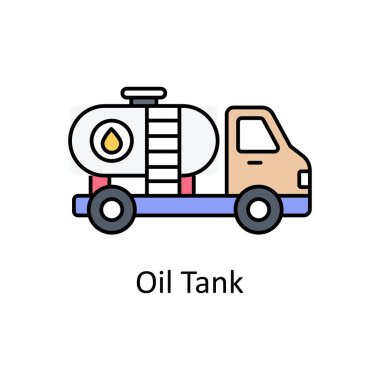 Petrol Tankı vektörü ana hatlı simge tasarımı illüstrasyonunu doldurdu. Beyaz arkaplan EPS 10 Dosyasında birim simgesi üretiliyor