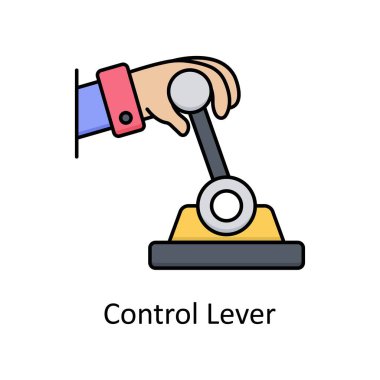 Denetim kolu vektör ana hatları simge tasarımı illüstrasyonu. Beyaz arkaplan EPS 10 Dosyasında birim simgesi üretiliyor