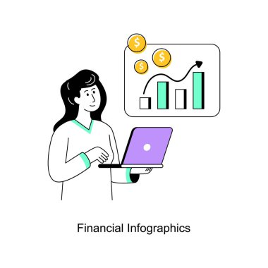 Finansal Infographics düz stil tasarım vektör çizimi. hisse illüstrasyonu