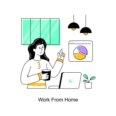 Ev Düz Tasarım Vektörü illüstrasyonundan Çalışmalar. Stok illüstrasyonu