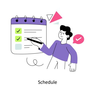 Düz Biçim Tasarım Vektörü illüstrasyonunu Zamanla. Stok illüstrasyonu