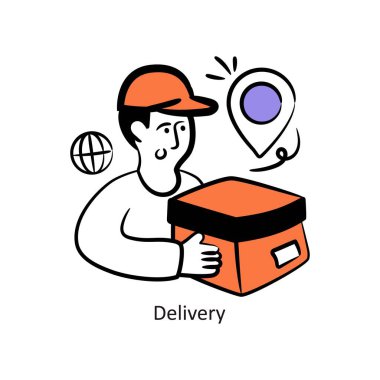 Teslimat Doldurulmuş tasarım tasarımı illüstrasyonu. EPS 10 Dosyası 