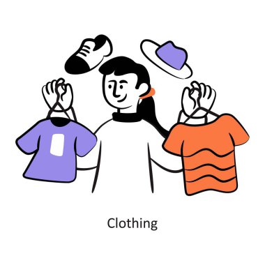 Kıyafet Doldurulmuş tasarım tasarımı illüstrasyonu. EPS 10 Dosyası 