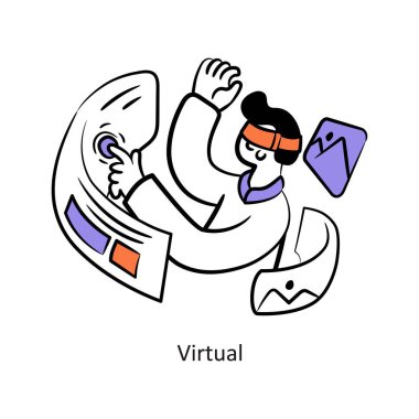 Sanal Doldurulmuş tasarım tasarımı illüstrasyonu. EPS 10 Dosyası 