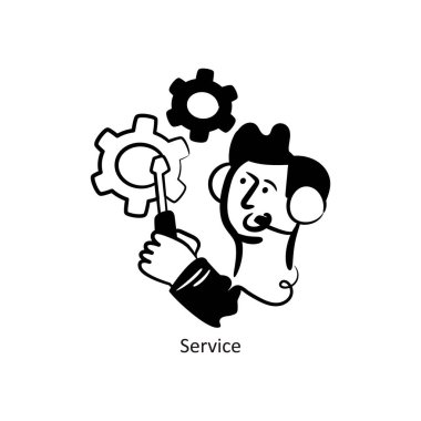 Servis taslağı tasarım illüstrasyonu. EPS 10 Dosyası 