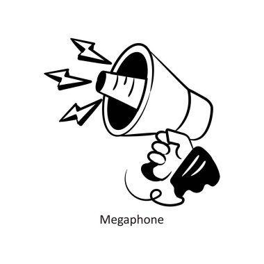 Megafon tasarım tasarımı çizimi. EPS 10 Dosyası 