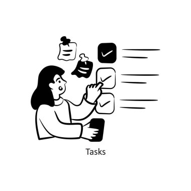 Görevler ana hatları Biçim Tasarımı illüstrasyonu. EPS 10 Dosyası 