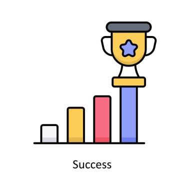Başarı vektörü Simge Tasarımı illüstrasyonunu doldurdu. Beyaz arkaplan EPS 10 Dosyasında Grafik Tasarım Sembolü