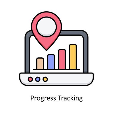 İlerleme İz sürme vektörü Simge Tasarımı illüstrasyonunu doldurdu. Beyaz arkaplan EPS 10 Dosyasında Grafik Tasarım Sembolü