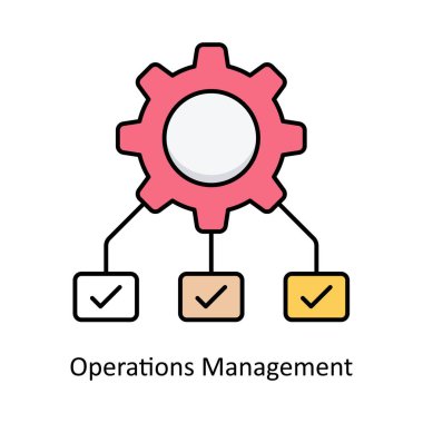 İşlem Yönetimi vektörü ana hatları Simge Tasarımı illüstrasyonunu doldurdu. Beyaz arkaplan EPS 10 Dosyasında Grafik Tasarım Sembolü