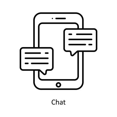 Sohbet vektörü ana hatları Simge Tasarımı illüstrasyonu. Beyaz arkaplan EPS 10 Dosyasında Grafik Tasarım Sembolü