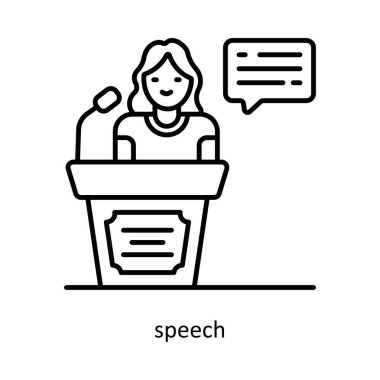 konuşma vektörü ana hatları Simge Tasarım çizimi. Beyaz arkaplan EPS 10 Dosyasında Grafik Tasarım Sembolü