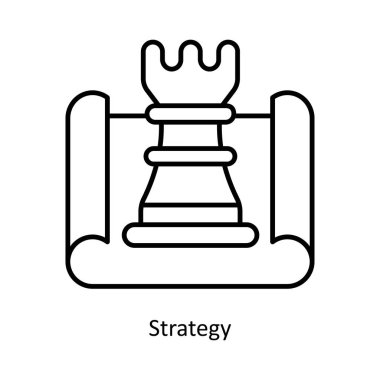 Strateji vektörü ana hatları Simge Tasarım çizimi. Beyaz arkaplan EPS 10 Dosyasında Grafik Tasarım Sembolü