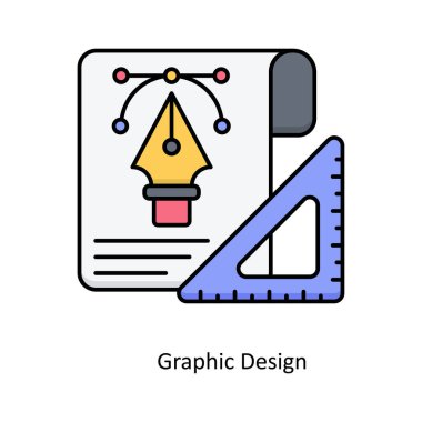 Grafik Tasarım Vektörü Outline simge tasarımı illüstrasyonunu doldurdu. Beyaz arkaplanda Seo ve Web sembolü EPS 10 dosyası