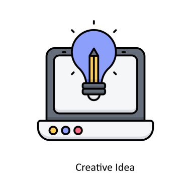 Tasarım tasarımı illüstrasyonu ile doldurulmuş yaratıcı fikir vektörü. Beyaz arkaplanda Seo ve Web sembolü EPS 10 dosyası