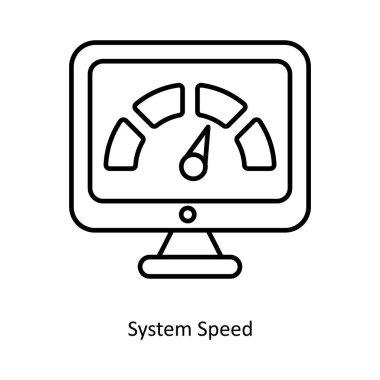 Sistem Hızı vektör taslağı tasarım illüstrasyonu. Beyaz arkaplanda Seo ve Web sembolü EPS 10 dosyası