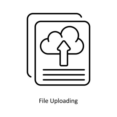 Dosya gönderme vektörü ana hatlı simge tasarımı çizimi. Beyaz arkaplanda Seo ve Web sembolü EPS 10 dosyası