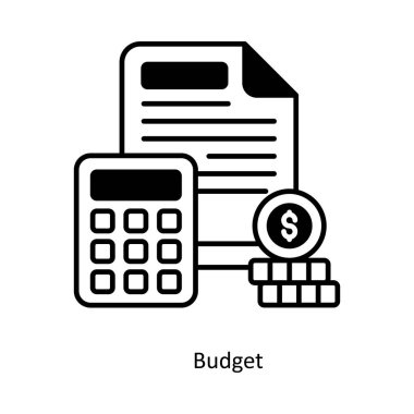 Bütçe vektörü Sami Solid simge tasarımı illüstrasyonu. Beyaz arkaplanda Seo ve Web sembolü EPS 10 dosyası