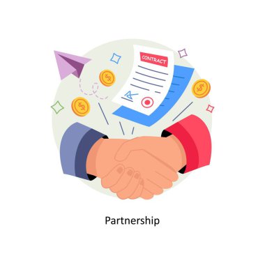 Ortaklık Kavramları Biçim illüstrasyonları. 