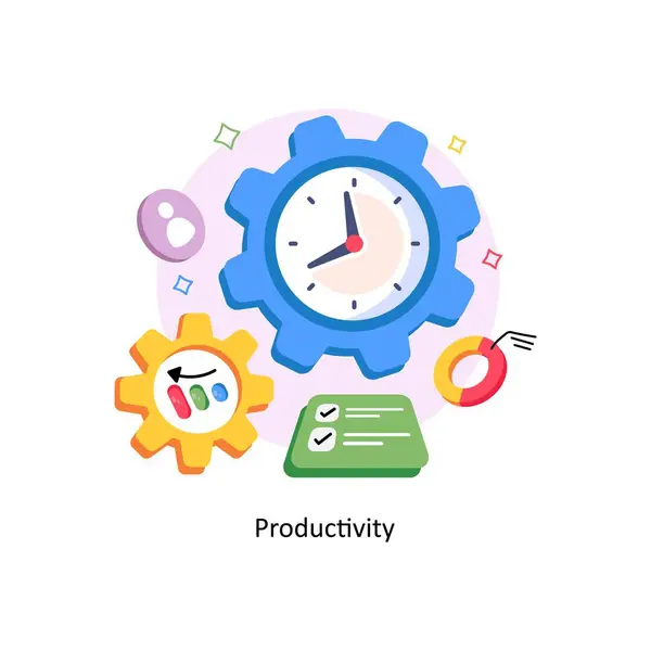 Üretkenlik Tarz illüstrasyonları Konsepti. 