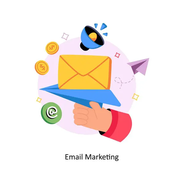 E- posta Pazarlama Konsepti Biçim illüstrasyonları. 