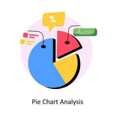 Pasta Çizelgesi Analizi stil illüstrasyonunu kavrıyor. EPS 10 Dosyası