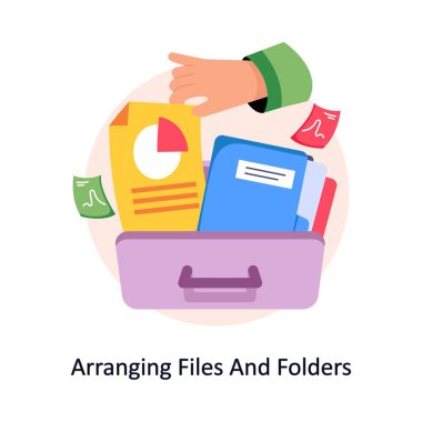 Dosyalar ve Dizinler düzenlemek stil illüstrasyonunu içerir. EPS 10 Dosyası