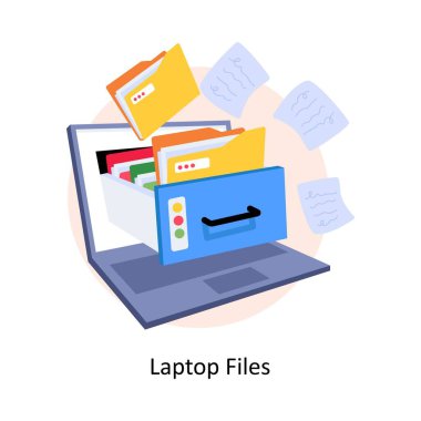  Laptop Dosyaları biçim illüstrasyonunu kavramsallaştırır. EPS 10 Dosyası