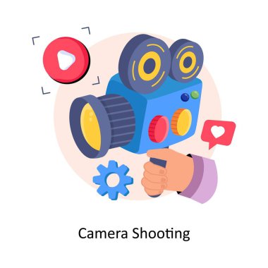 Kamera Çekimi stil illüstrasyonunu içerir. EPS 10 Dosyası