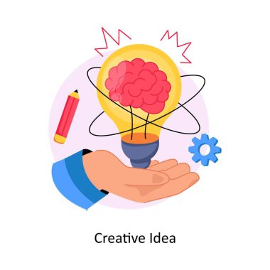 Yaratıcı Fikir, stil illüstrasyonunu kavrar. EPS 10 Dosyası