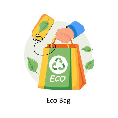 Eco Bag Kavramları Tarz Resimleri. EPS 10 Dosyası