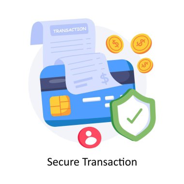 Güvenli İşlem biçim illüstrasyonunu kavramsallaştırır. EPS 10 Dosyası.