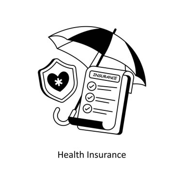 Sağlık sigortası stil illüstrasyonunu kavramsallaştırır. EPS 10 Dosyası