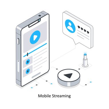 Mobil Akımlı İzometrik Stok Çizimi. EPS Dosya illüstrasyonu
