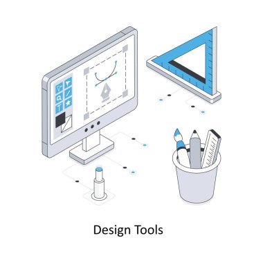 Kullanıcı Arayüzü Isometric hisse çizimi. EPS Dosya illüstrasyonu