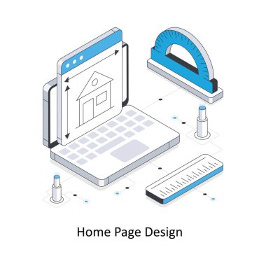 Ana Sayfa Tasarım Isometric hisse senedi çizimi. EPS Dosya illüstrasyonu