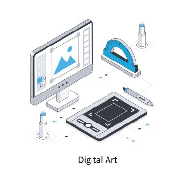 Dijital Sanat Isometric hisse senedi çizimi. EPS Dosya illüstrasyonu