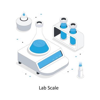 Laboratuar skalası izometrik hisse çizimi. EPS Dosya illüstrasyonu