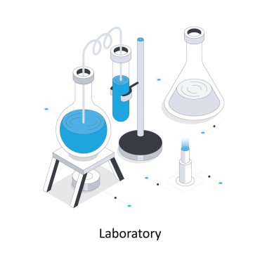 Laboratuvar izometrik stok çizimi. EPS Dosya illüstrasyonu
