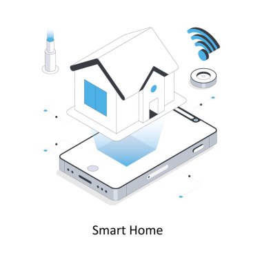 Akıllı Ev izometrik hisse senedi çizimi. EPS Dosya illüstrasyonu