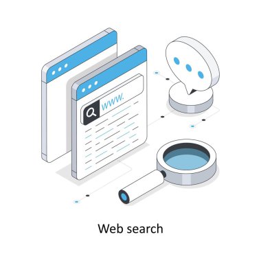 Web Arama izometrik hisse senedi çizimi. EPS Dosya illüstrasyonu 