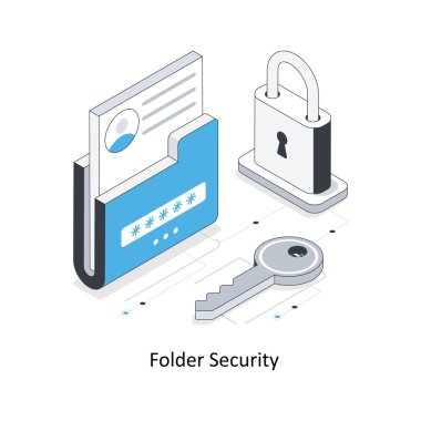 Dizin Güvenliği izometrik hisse senedi çizimi. EPS Dosya illüstrasyonu