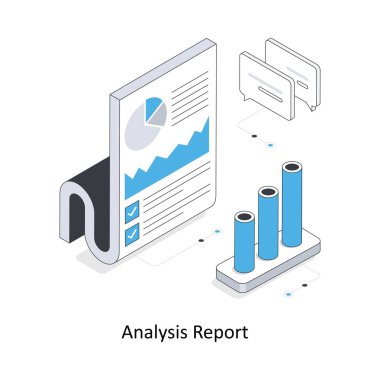 Yerel seo Report izometrik hisse senedi çizimi. EPS Dosya illüstrasyonu