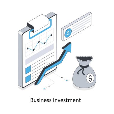 Business Investment izometrik hisse senedi çizimi. EPS Dosya illüstrasyonu